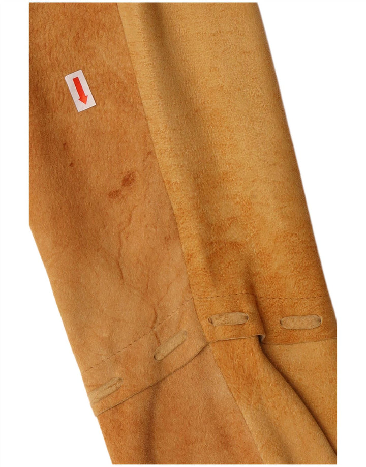 Fontanelli Damen Wildleder-Hemdjacke IT 46 Large Beige Leder