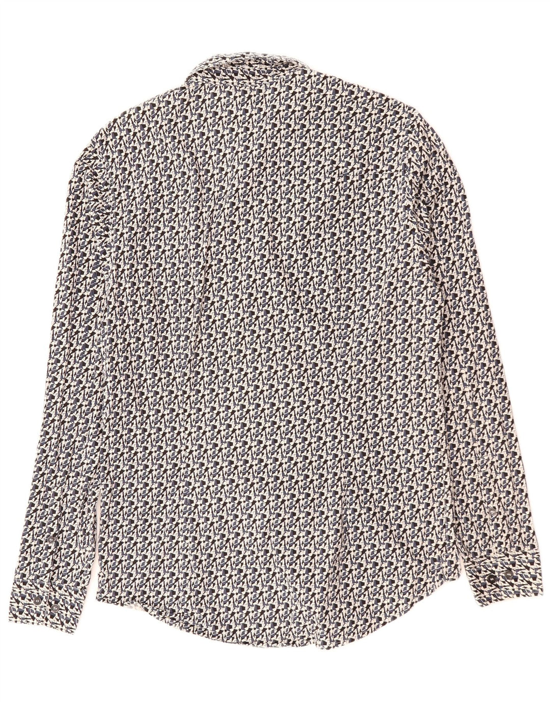 CALVIN KLEIN JEANS Herren Slim Fit Hemd Mittelschwarze geometrische Baumwolle