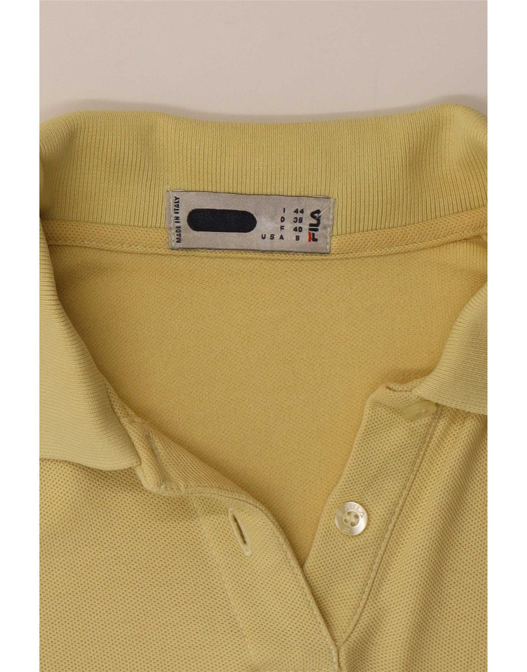 Fila Damen Crop Poloshirt IT 44 Mittelgelbe Baumwolle