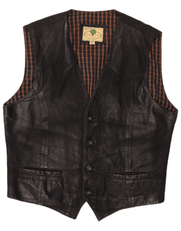 Hidepark Herren Lederweste 2XL Schwarzes Leder