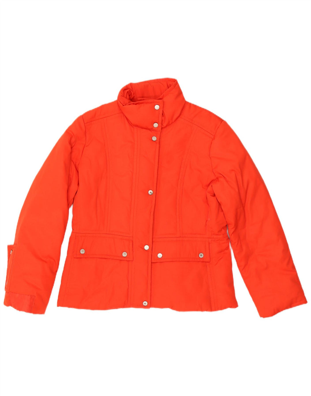 TOMMY HILFIGER Damen Wattierte Jacke UK 14 Large Orange Polyester