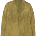 Liz Claiborne Damen-Blazerjacke aus Wildleder mit 2 Knöpfen, US 6, mittelgrünes Leder