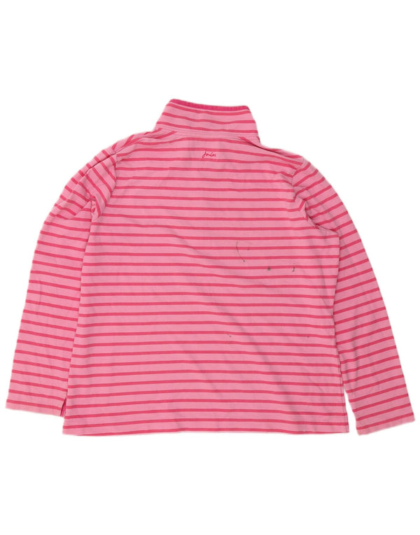 Joules Damen-Sweatshirt in Übergröße mit Reißverschluss am Hals, Gr. 18, XL, rosa gestreift