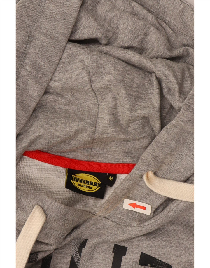 Diadora Herren-Kapuzenpullover mit Grafik, mittelgraue Baumwolle