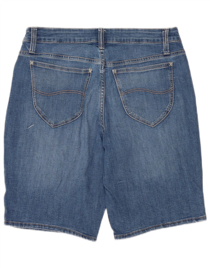 LEE Damen Riders Mid Rise Bermuda Denim Shorts US 10 Large W30 Blau