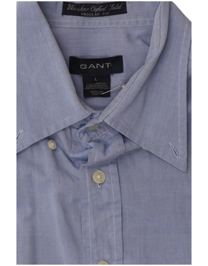GANT Herren-Hemd mit normaler Passform, große blaue Baumwolle