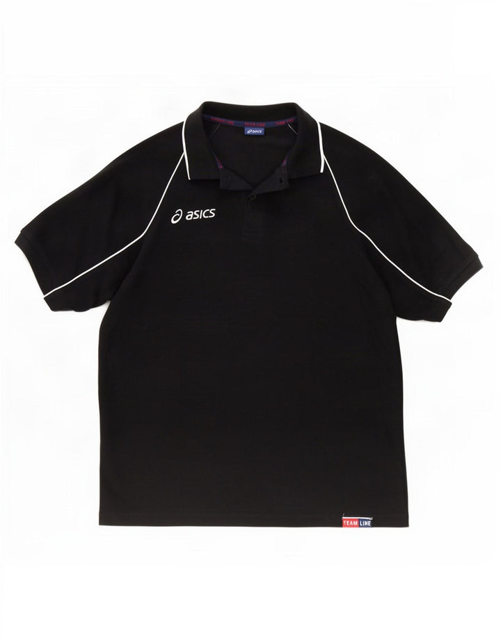Asics Herren Poloshirt XL Schwarz Baumwolle