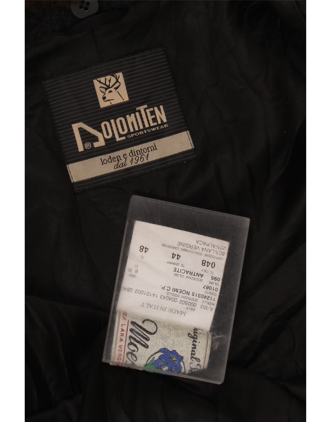 Dolomiten Damen Zweireihiger Mantel IT 48 XL Graue Schurwolle