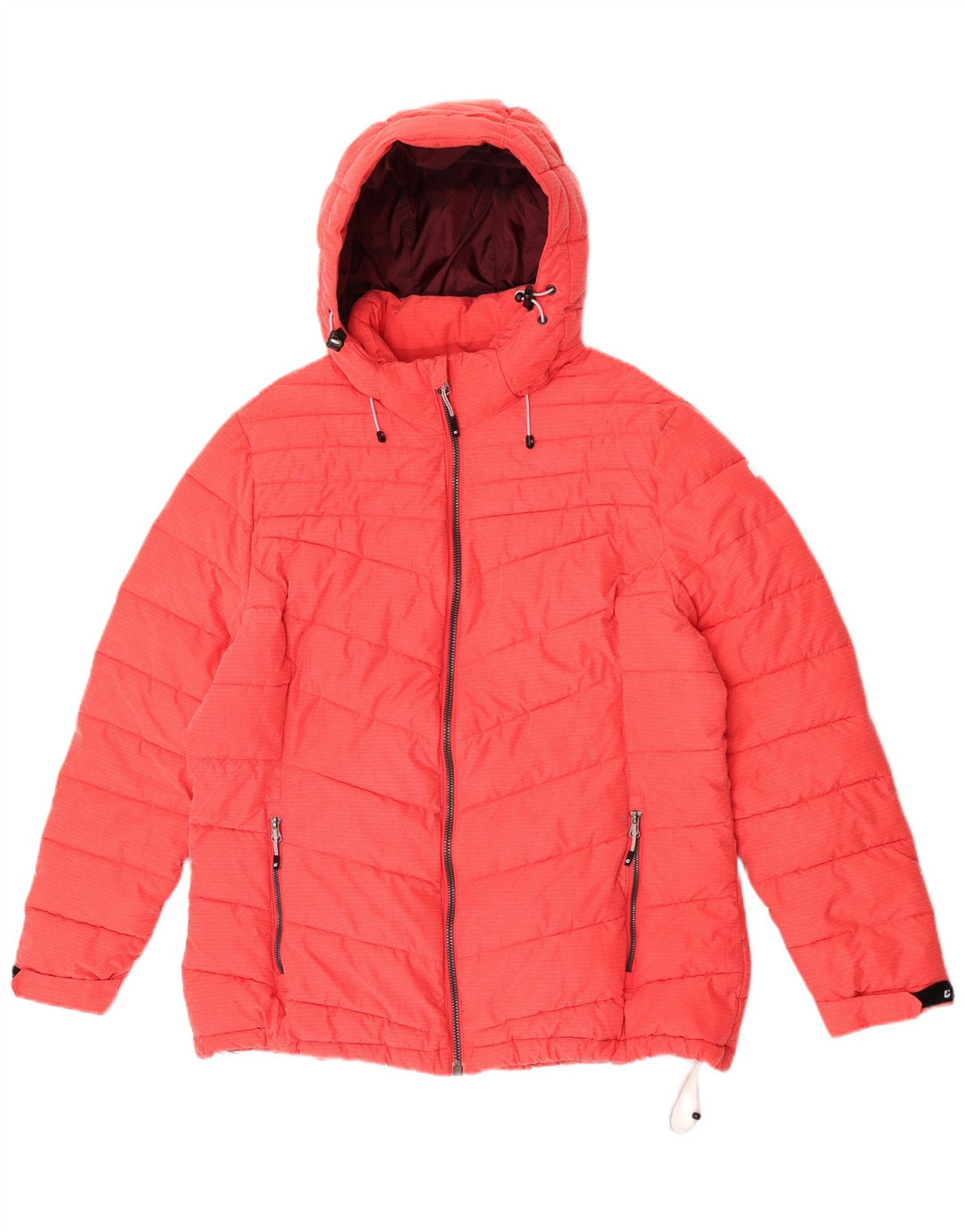 Killtec Damen-Kapuzen-Übergröße, wattierte Jacke, UK 18, XL, Rot, Polyester