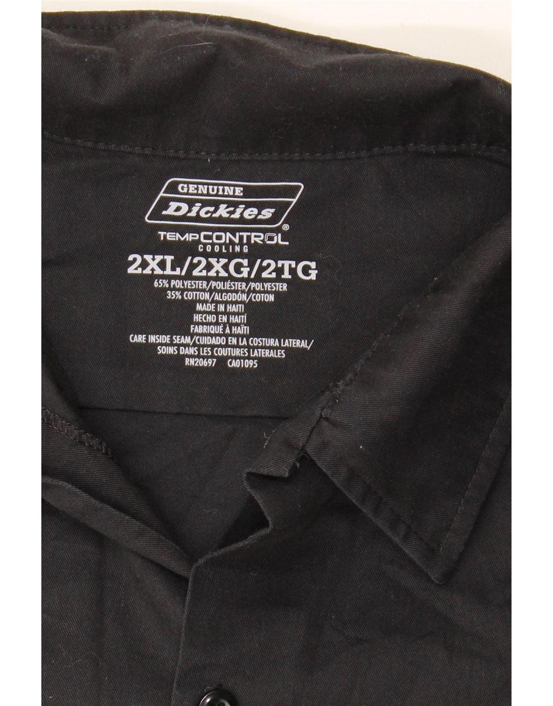 Dickies Herrenhemd 2XL Schwarz Polyester