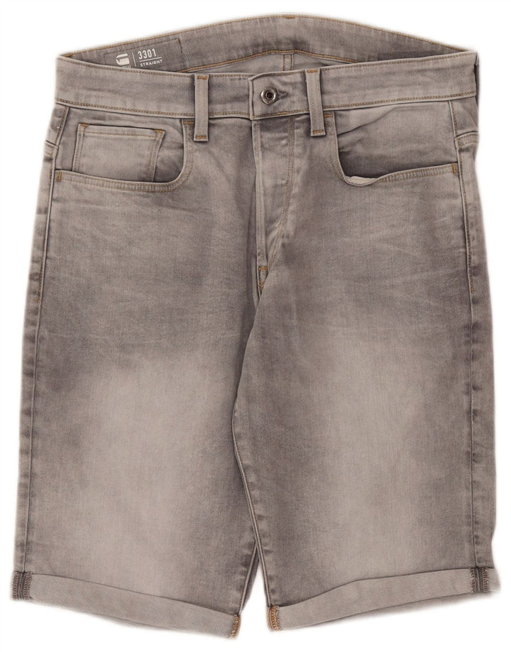 G-Star Herren 3301 Jeansshorts W31 mittelgraue Baumwolle