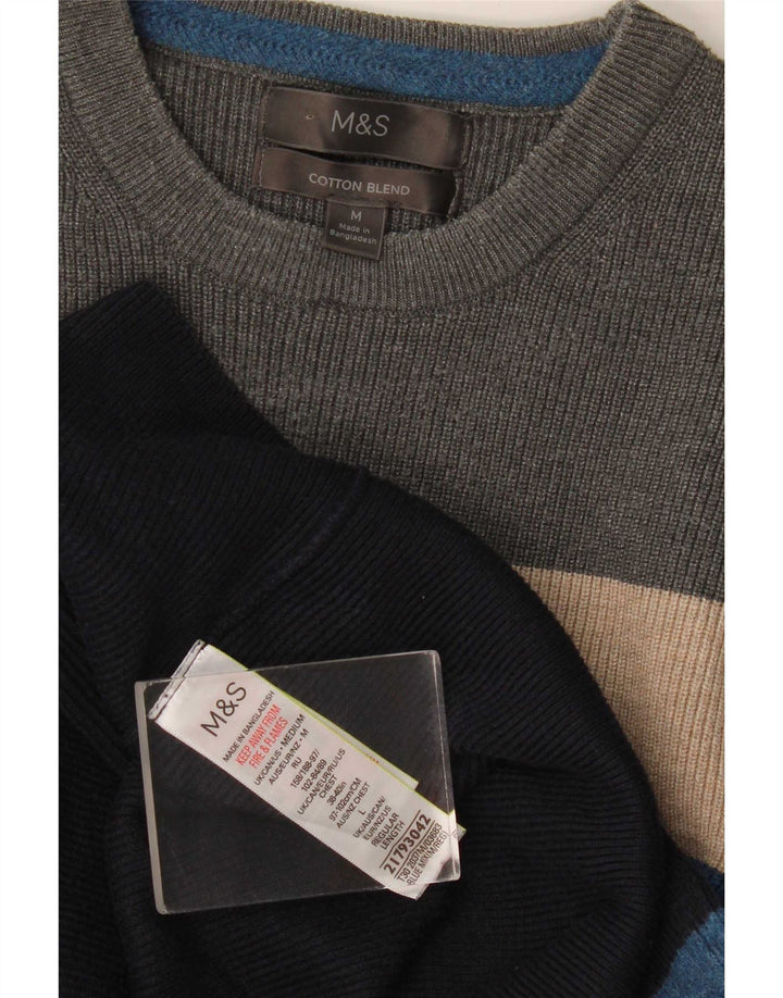 Marks & Spencer Herren-Pullover mit Rundhalsausschnitt, mittelgroß, mehrfarbig