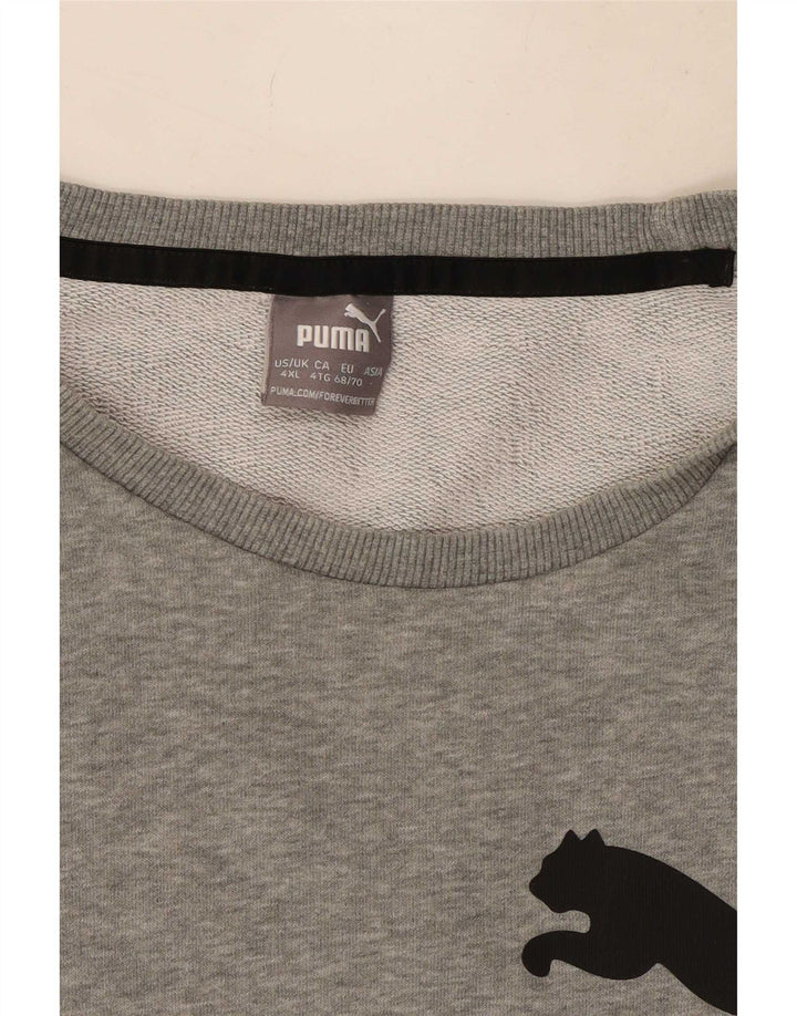 Puma Herren Graphic Sweatshirt Pullover 4XL Grau gefleckte Baumwolle