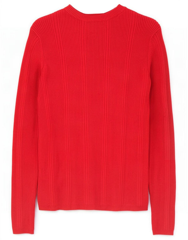 Marks & Spencer Damen-Pullover mit U-Boot-Ausschnitt, UK 10, Größe S, rote Viskose