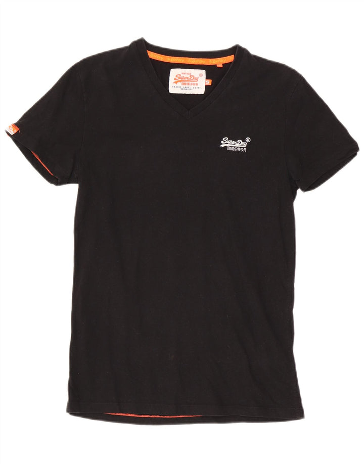 Superdry Herren T-Shirt Top Small aus schwarzer Baumwolle