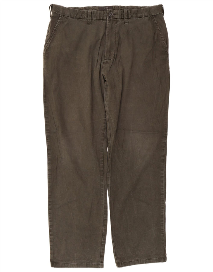 Marks & Spencer Damen-Chinohose mit normaler Passform, W36 L30, Khaki, Baumwolle