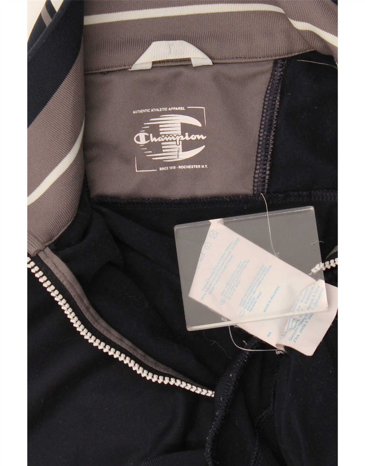 Champion Mens Tracksuit Top Jacket XL Navy Blue Colourblock Polyester