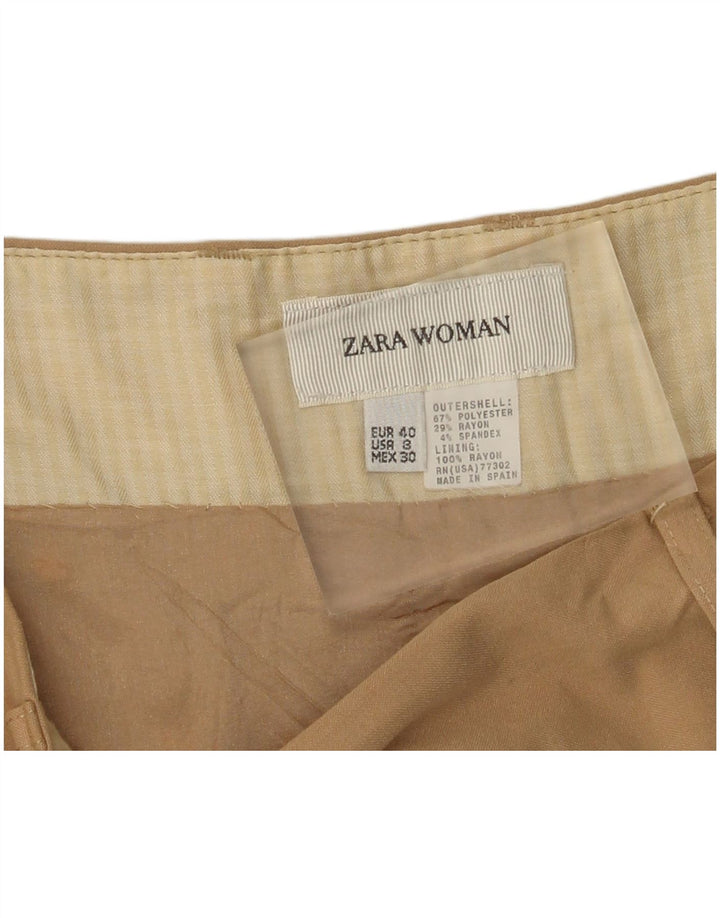 Zara Damen A-Linienrock IT 40 Small W30 Khaki Polyester