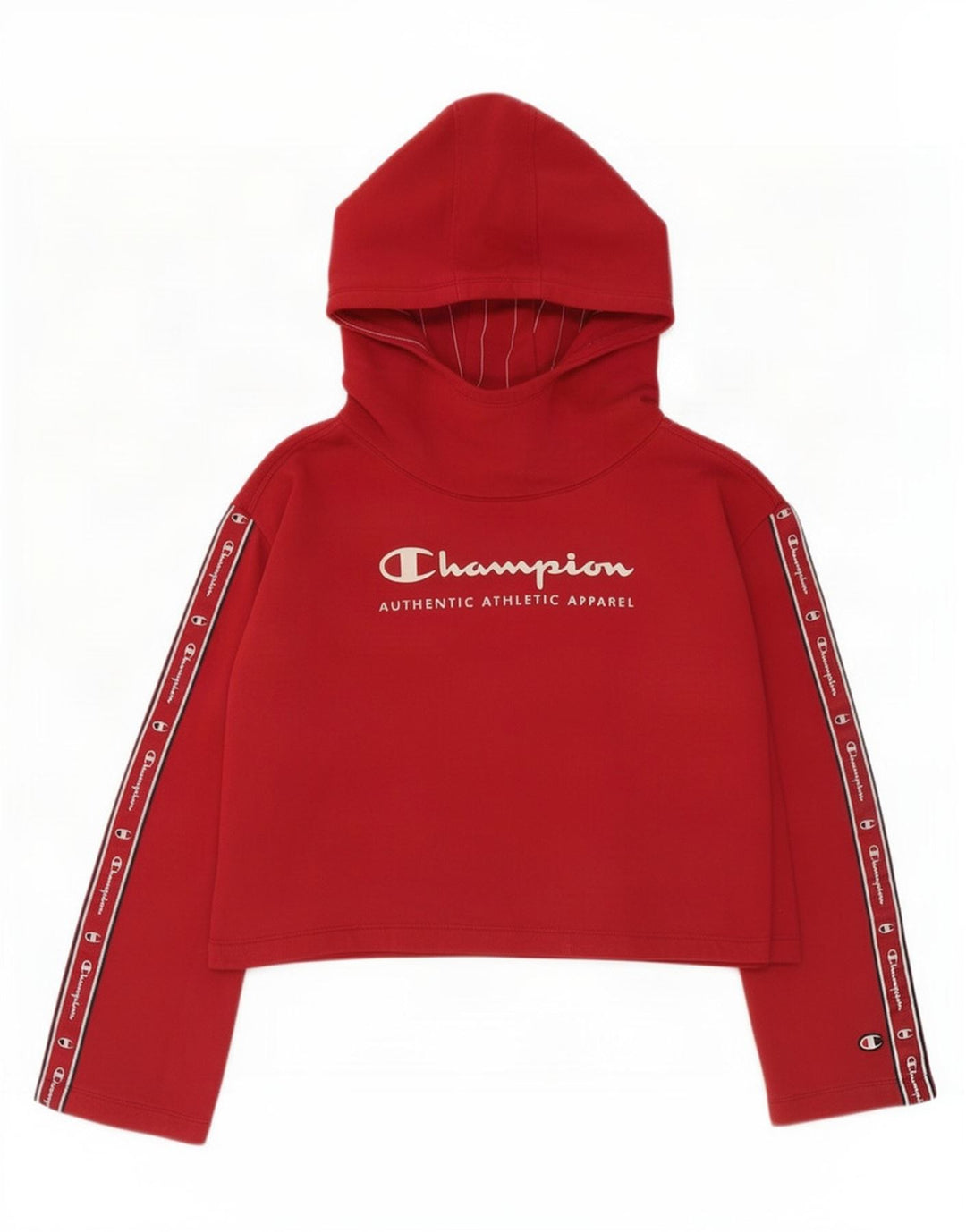 Champion Damen Crop Graphic Sweatshirt Pullover UK 14 Mittelrot