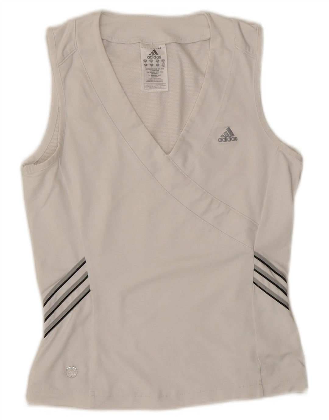 ADIDAS Damen Weste Top UK 10 Small Weiß Polyester