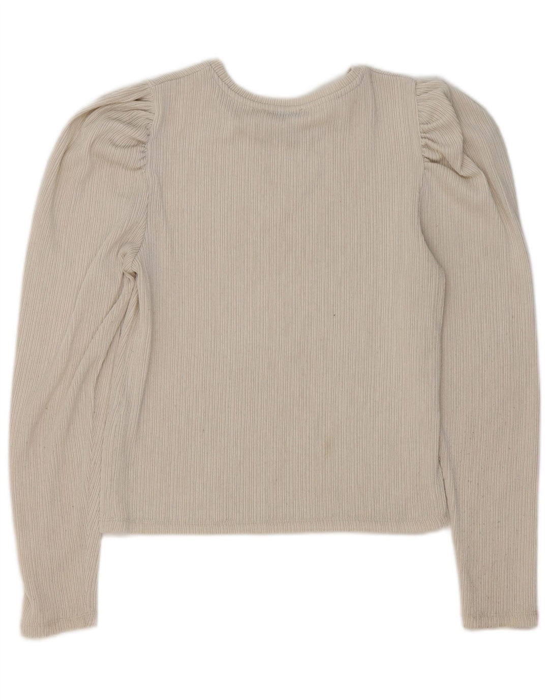 Zara Damen Top Langarm UK 12 Medium Beige Polyester