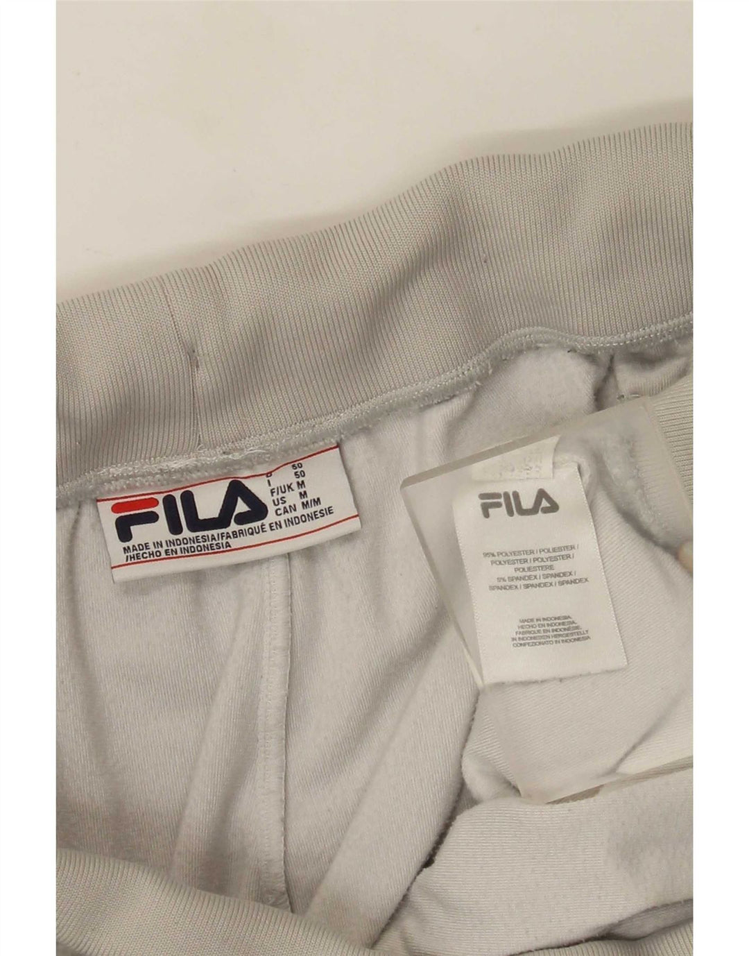 Fila Herren-Trainingshose aus Velours, mittelgrau geflecktes Polyester
