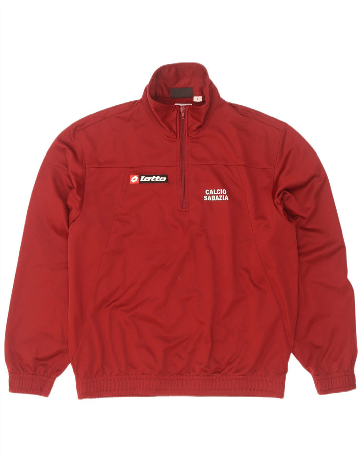Lotto Herren-Pullover-Trainingsanzug, Oberteil, Jacke, Größe L, Burgunderrot