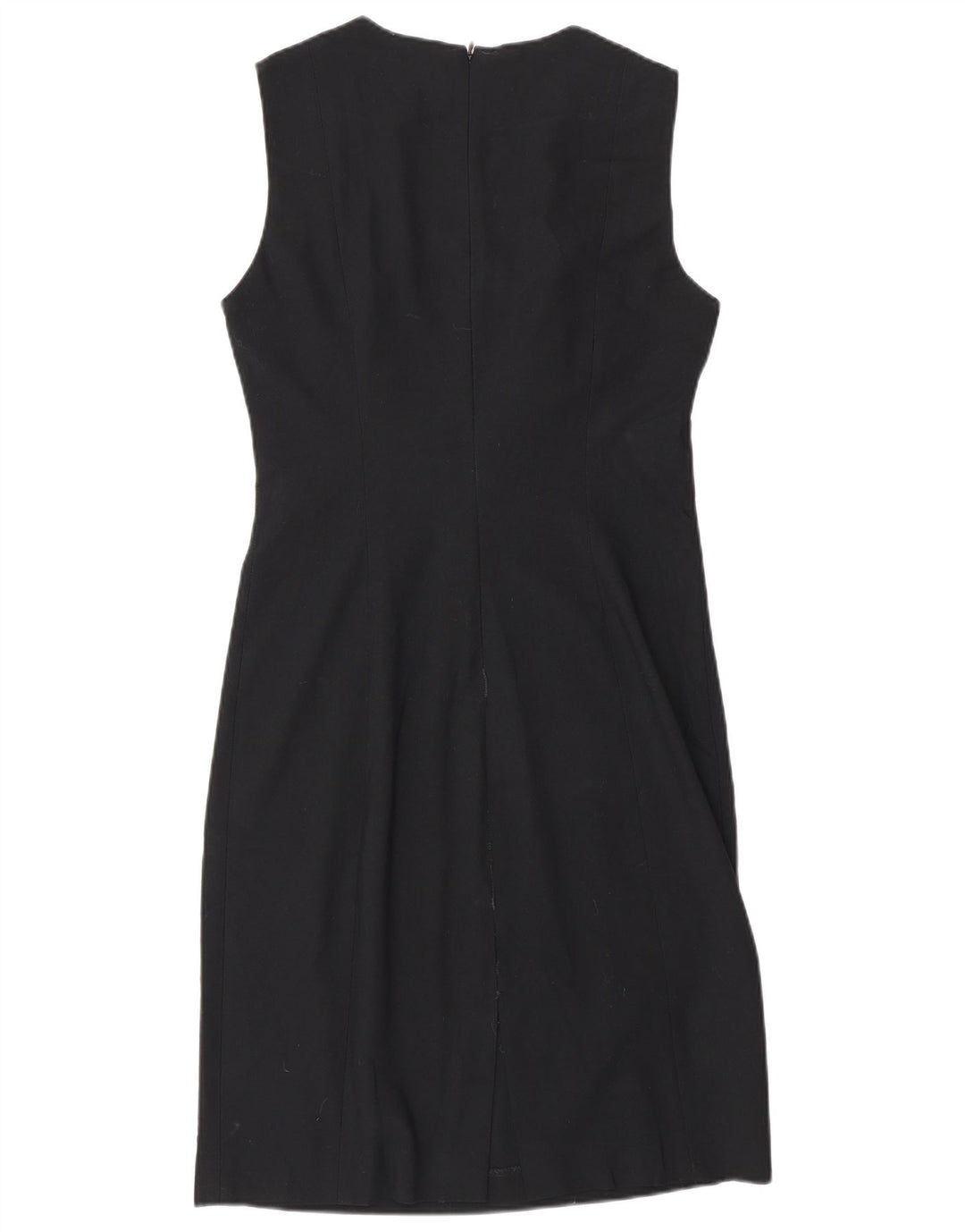 Zara Damen Ärmelloses Etuikleid EU 42 Large Schwarz