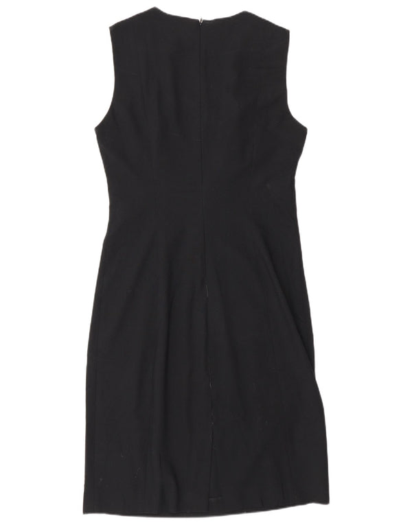Zara Damen Ärmelloses Etuikleid EU 42 Large Schwarz