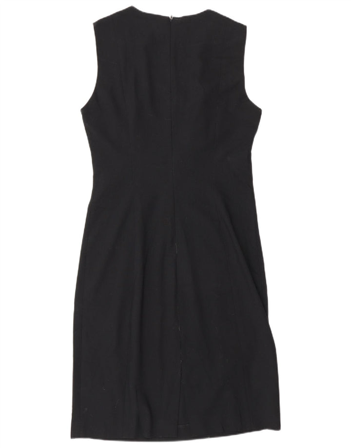 Zara Damen Ärmelloses Etuikleid EU 42 Large Schwarz