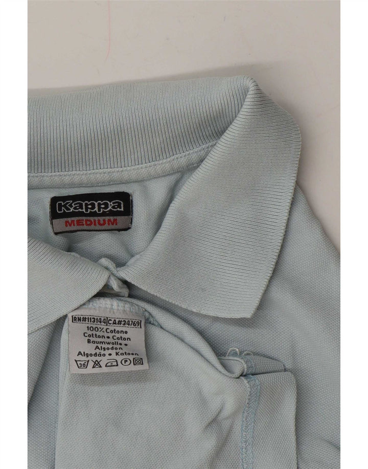 Kappa Damen Poloshirt UK 12 Mittelblaue Baumwolle