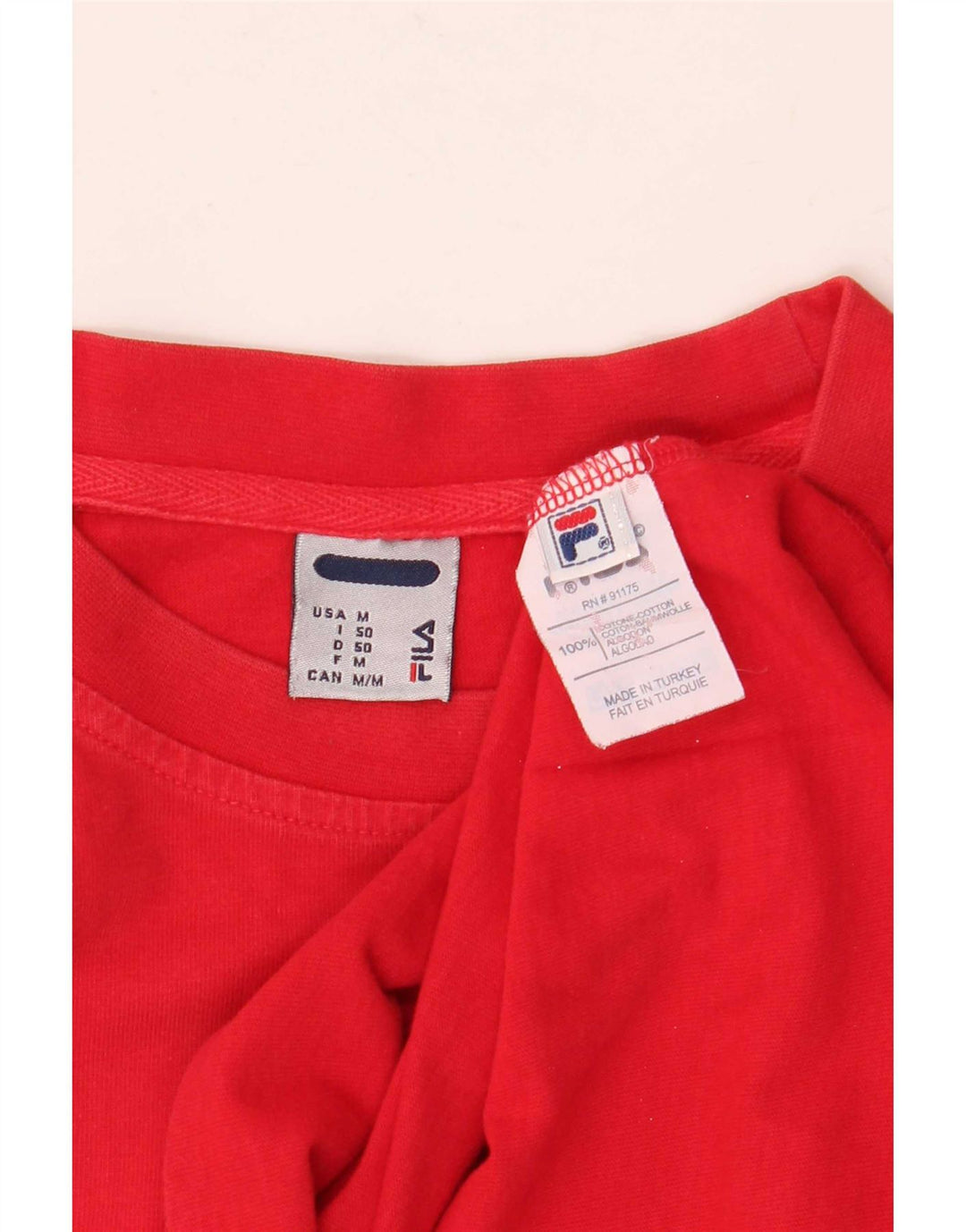 Fila Herren Grafik T-Shirt Top IT 50 Mittelrote Baumwolle