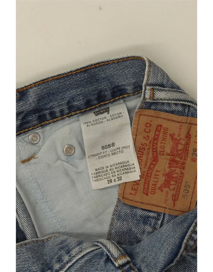 Levi's Damen 505 Distressed Denim Shorts W29 Mittelblaue Baumwolle