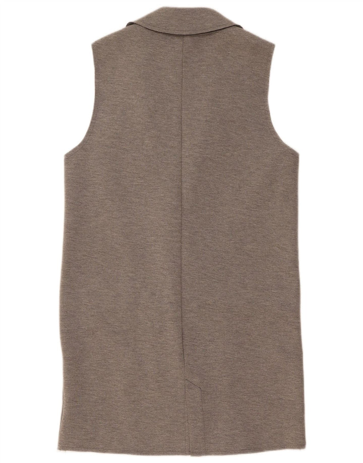 Topshop Damen-Longline-Gilet UK 8 Small Grau meliertes Polyester