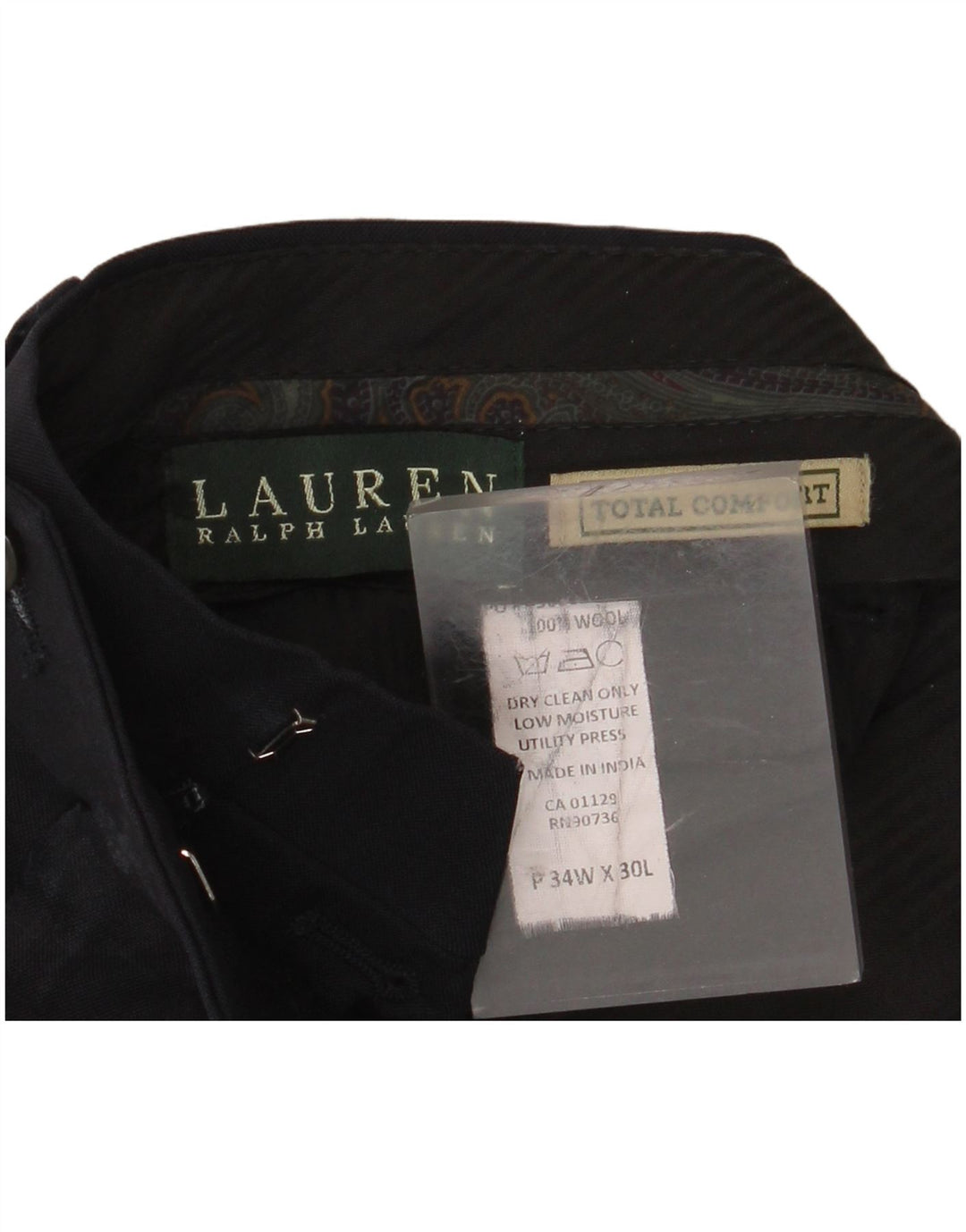 RALPH LAUREN Herren Total Comfort Pegged Anzughose W34 L30 Schwarz