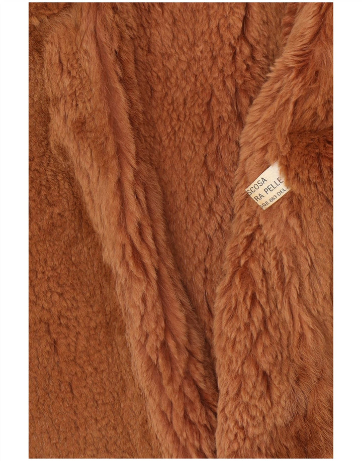 Vintage Damen Ledermantel UK 14 Mittelbraunes Leder
