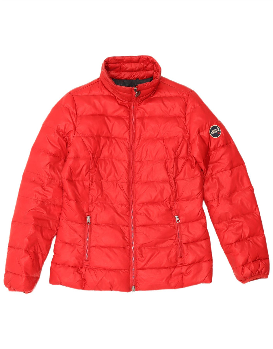Best Company Wattierte Damenjacke mit Kapuze, UK 14, mittelrotes Nylon