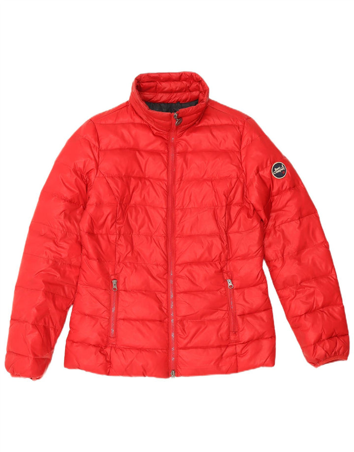 Best Company Wattierte Damenjacke mit Kapuze, UK 14, mittelrotes Nylon