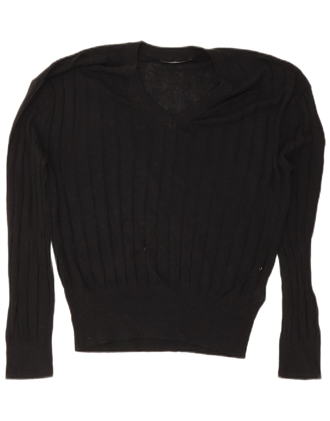 Marks & Spencer Damen-Pullover mit V-Ausschnitt, Gr. 14, mittlere schwarze Viskose