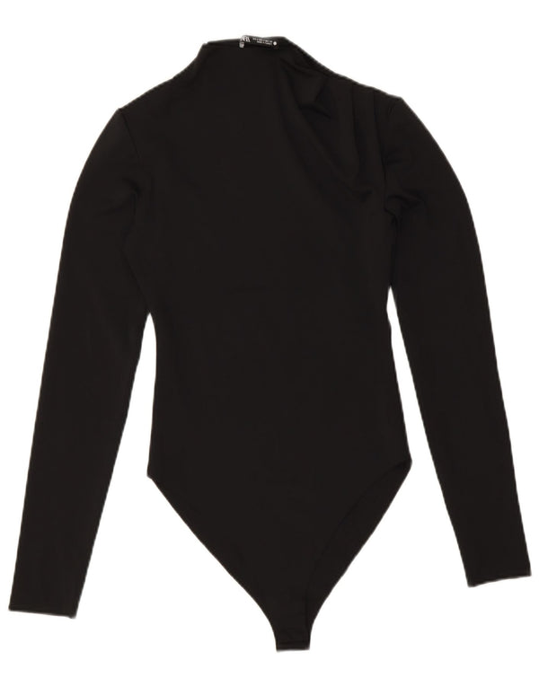 Zara Damen-Body mit langen Ärmeln, Gr. 8, Schwarz, Polyester