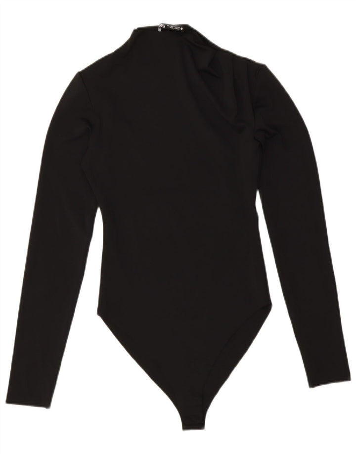 Zara Damen-Body mit langen Ärmeln, Gr. 8, Schwarz, Polyester