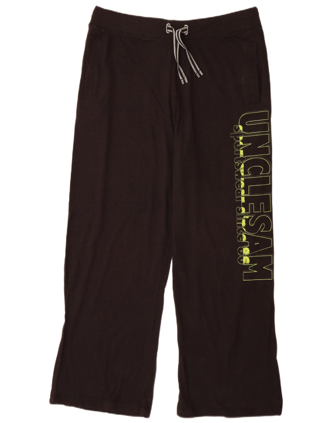 Uncle Sam Herren-Trainingshose mit Grafik, 2XL, schwarze Baumwolle