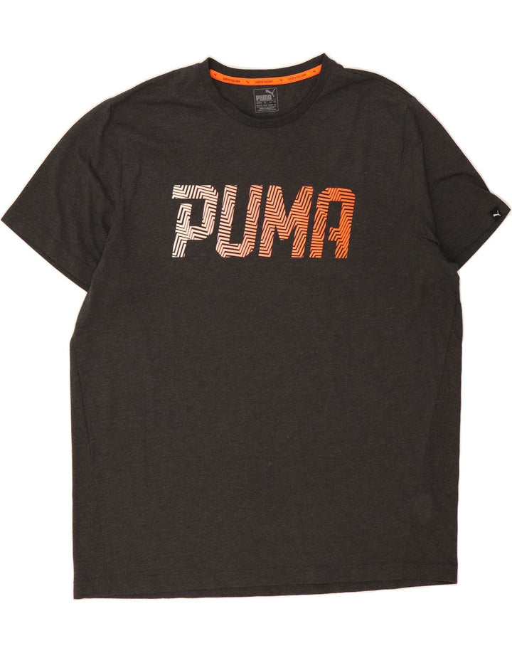 PUMA Mens Graphic T-Shirt Top 2XL Grey Polyester Vintage Puma and Second-Hand Puma from Messina Hembry 