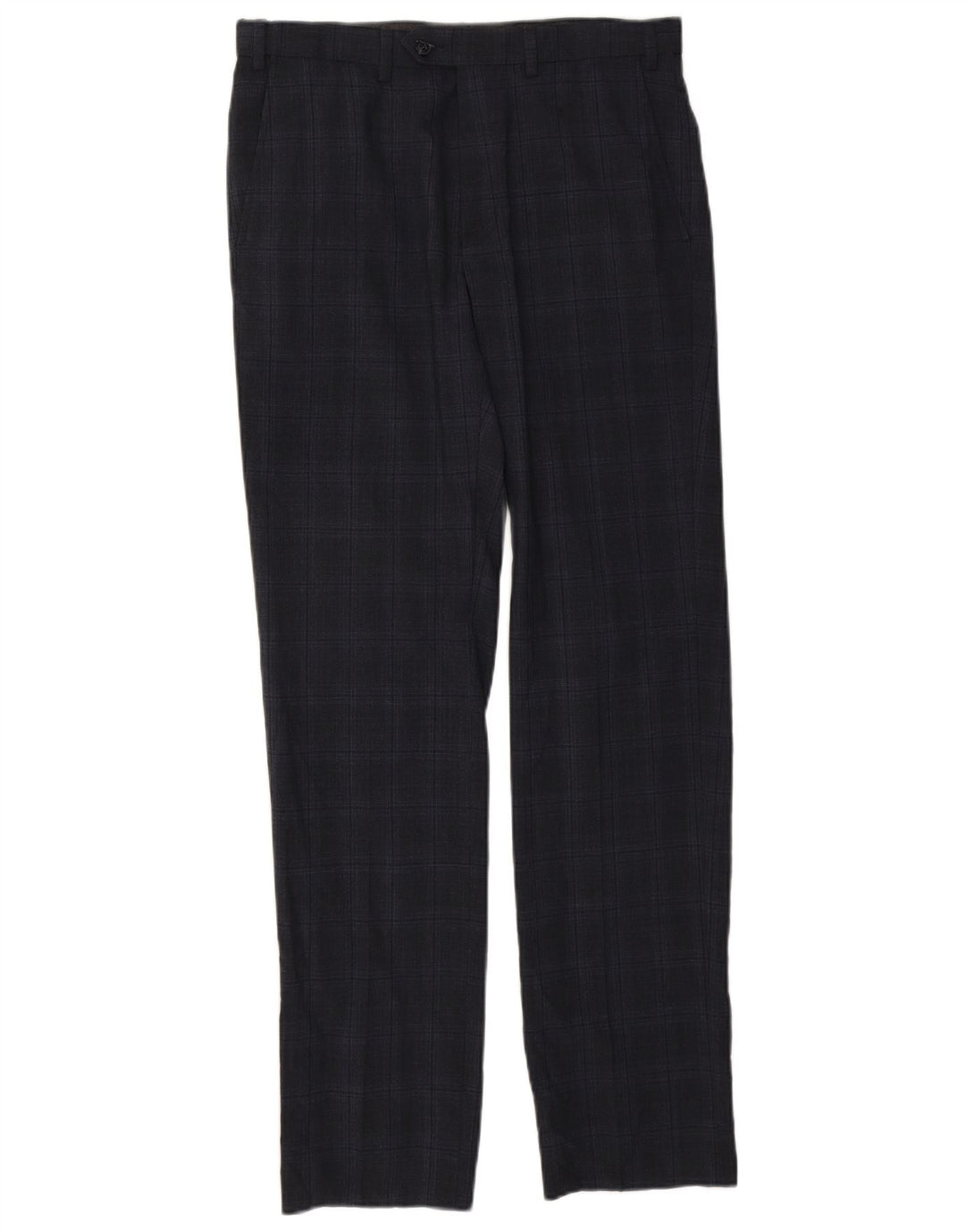 Marks & Spencer Herren-Anzughose mit maßgeschneiderter Passform, W32 L33, Marineblau kariert