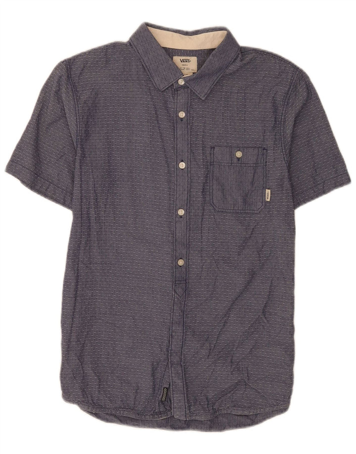 Vans Herren-Hemd, kurzärmelig, normale Passform, klein, blau gepunktet, Baumwolle