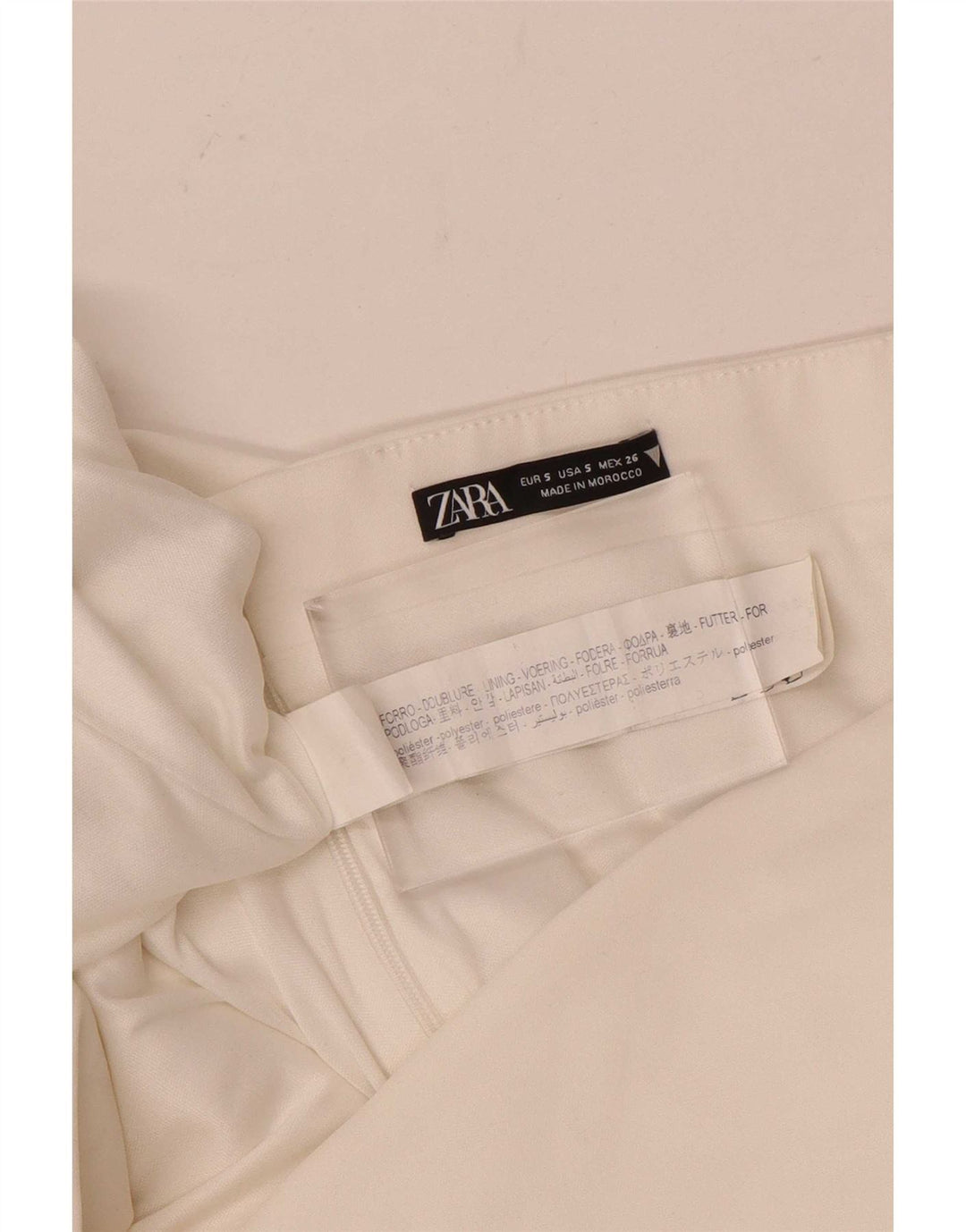 Zara Damen Trägerloses Kleid UK 8 Small Weiß Polyester