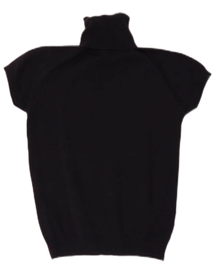 Kurzärmliger Rollkragenpullover von Zara für Damen, Gr. 12, mittleres Marineblau