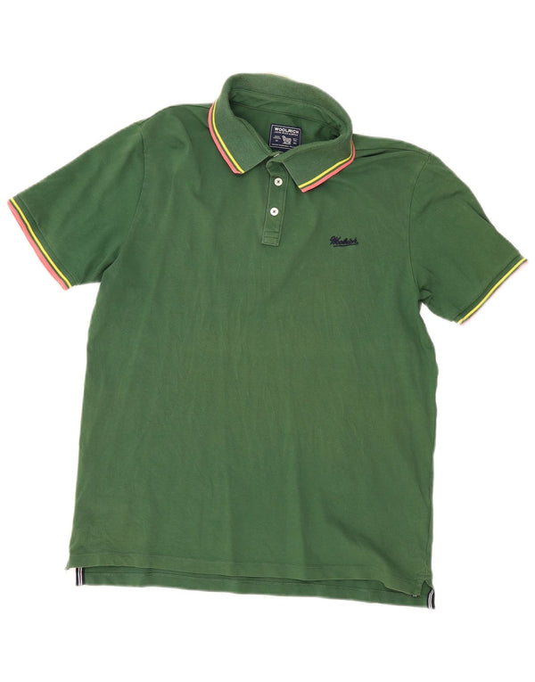 Woolrich Mens Polo Shirt Large Green Cotton