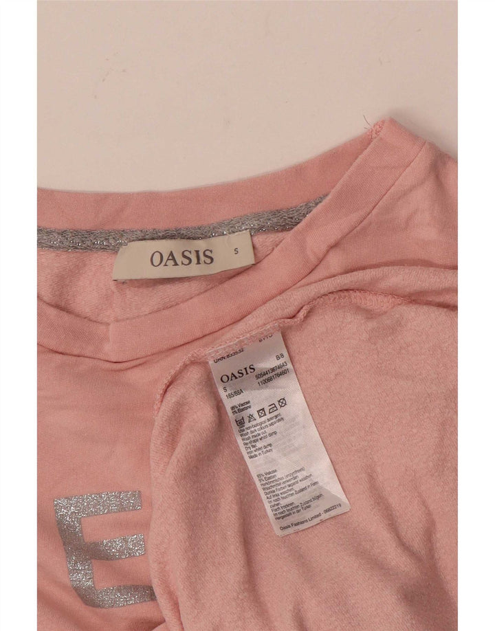 Oasis Damen Grafik-Sweatshirtpullover UK 10 Small Rosa Viskose