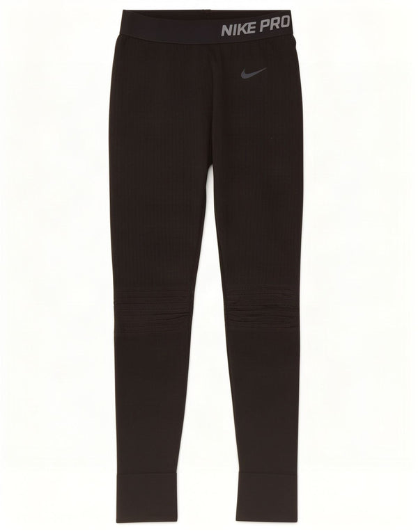 Nike Womens Graphic Leggings UK 10 Small Schwarz Polyester